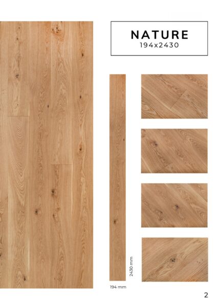 Close-up view of NATURE flooring showcasing detailed finish and craftsmanship