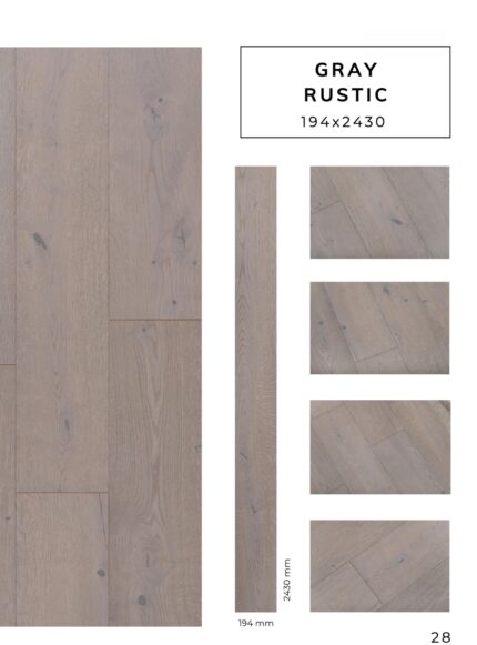 GRAY RUSTIC flooring sample with detailed surface texture by Flooring Fanatics Slovenia