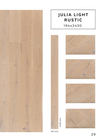 JULIA LIGHT RUSTIC flooring sample with detailed surface texture by Flooring Fanatics Slovenia