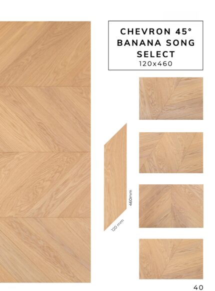 CHEVRON 45° BANANA SONG SELECT flooring pattern sample by Flooring Fanatics Slovenia