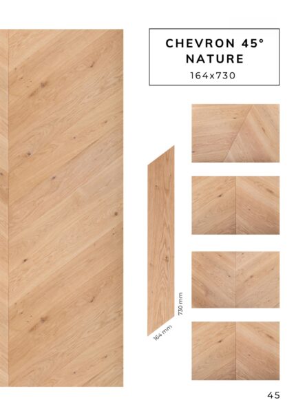 CHEVRON 45° NATURE flooring pattern sample by Flooring Fanatics Slovenia
