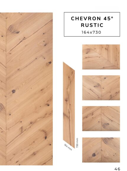 CHEVRON 45° RUSTIC flooring pattern sample by Flooring Fanatics Slovenia