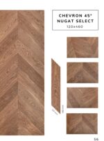 CHEVRON 45° NUGAT SELECT flooring sample featuring elegant chevron pattern by Flooring Fanatics Slovenia
